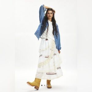 Urban Outfitters White Floral Maxi Skirt